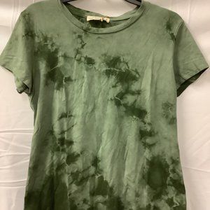 Johnny Was Calme Womens Olive Green Tie Dye O15421-6 Parker Layering Tee Size  L